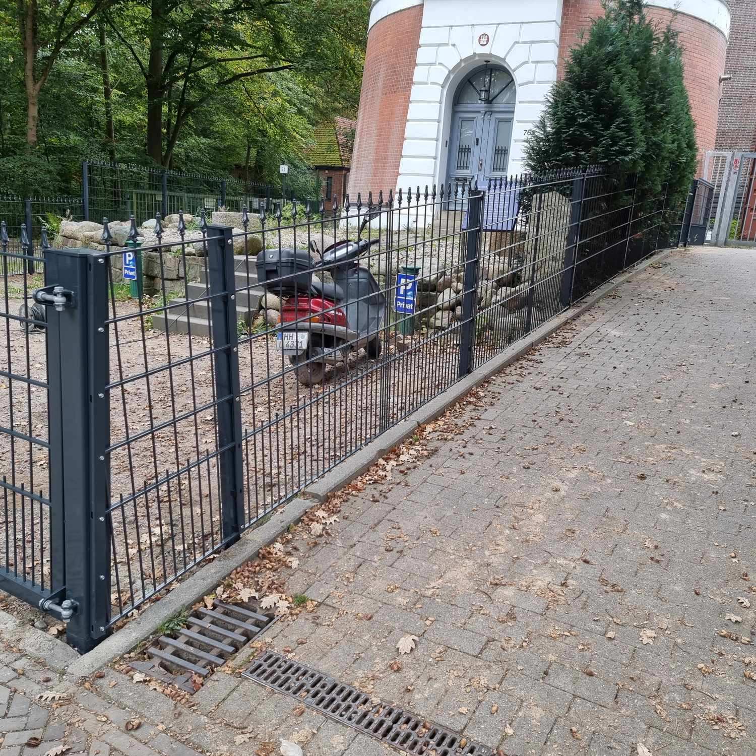 Gartenzaun Typ Spitz 1,20 m anthrazit Bergedorf