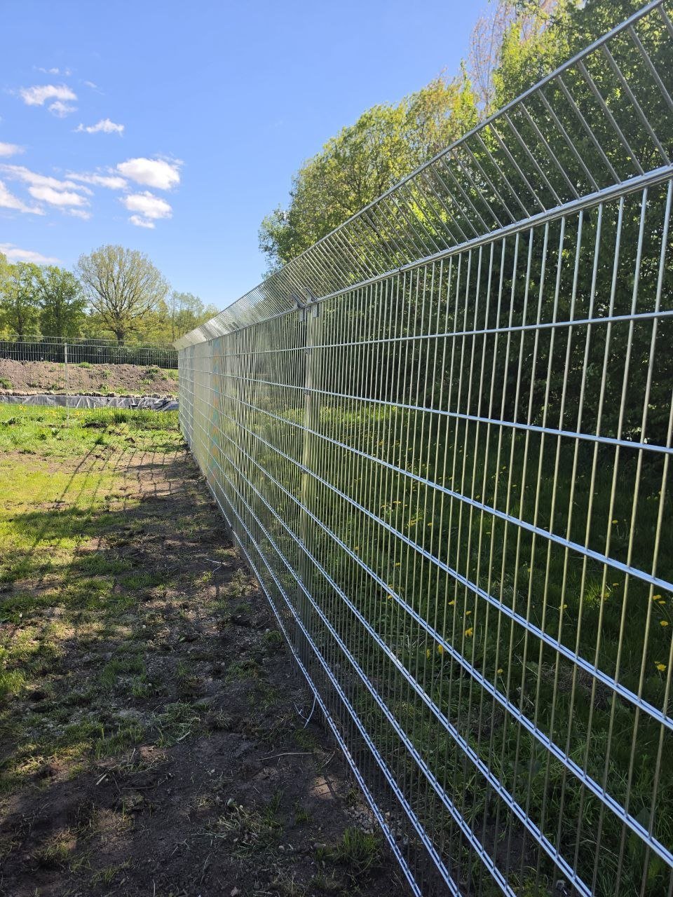 Doppelstabmattenzaun 2,23m verzinkt mit Tor für Hundepension in Lübeck (9/10)